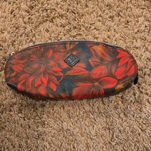 Patricia Nash Red Floral Cosmetic Pouch